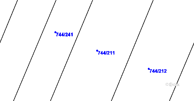 Parcela st. 744/211 v KÚ Kolovraty, Katastrální mapa