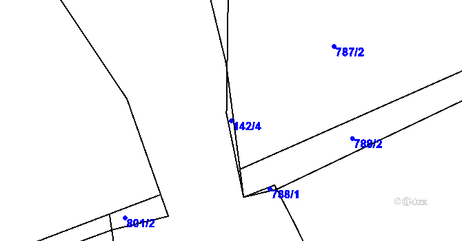 Parcela st. 142/4 v KÚ Kolovraty, Katastrální mapa