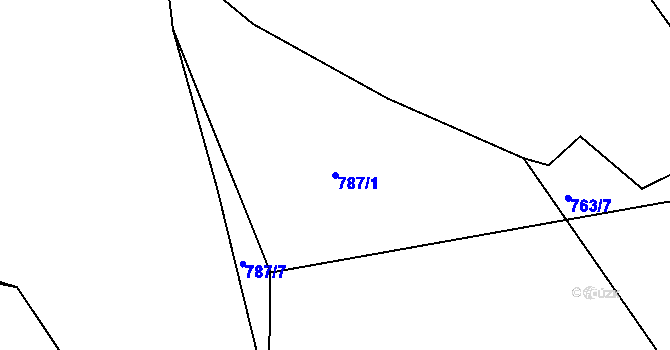 Parcela st. 787/1 v KÚ Kolovraty, Katastrální mapa
