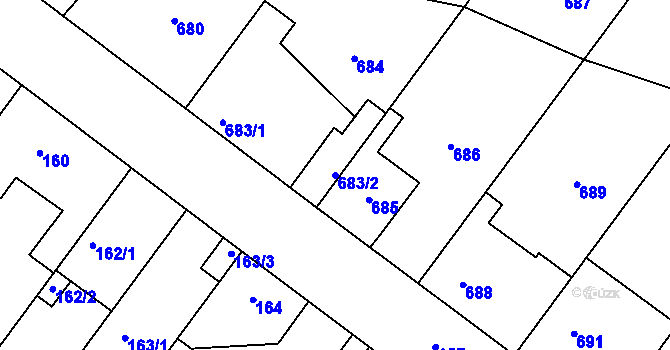 Parcela st. 683/2 v KÚ Kolovraty, Katastrální mapa