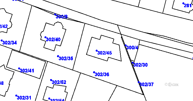 Parcela st. 302/45 v KÚ Kolovraty, Katastrální mapa
