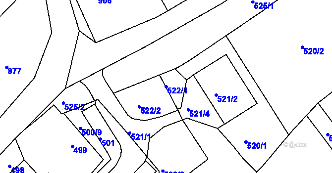 Parcela st. 522/1 v KÚ Kolovraty, Katastrální mapa