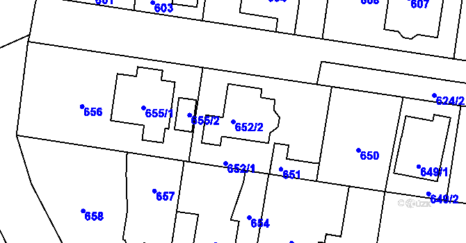 Parcela st. 652/2 v KÚ Kolovraty, Katastrální mapa