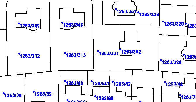 Parcela st. 1263/327 v KÚ Kolovraty, Katastrální mapa