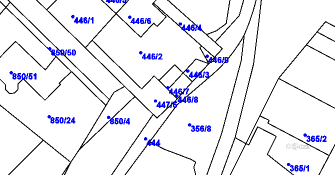 Parcela st. 446/7 v KÚ Kolovraty, Katastrální mapa