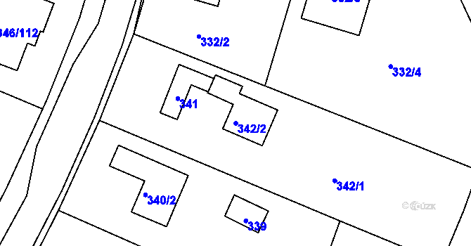 Parcela st. 342/2 v KÚ Kolovraty, Katastrální mapa