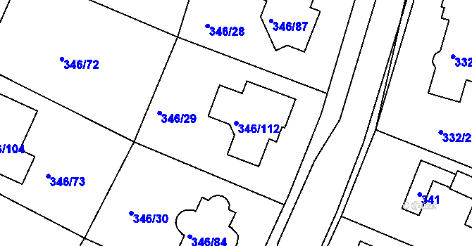 Parcela st. 346/112 v KÚ Kolovraty, Katastrální mapa