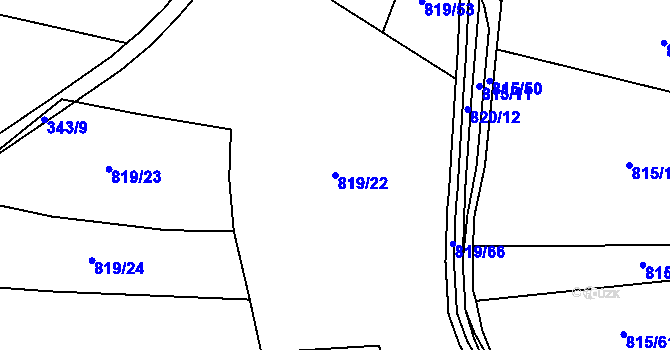 Parcela st. 819/22 v KÚ Kolovraty, Katastrální mapa