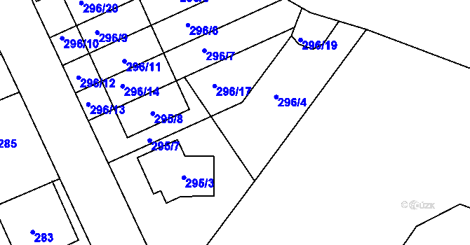 Parcela st. 296/8 v KÚ Kolovraty, Katastrální mapa