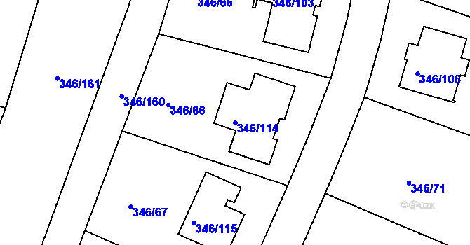 Parcela st. 346/114 v KÚ Kolovraty, Katastrální mapa
