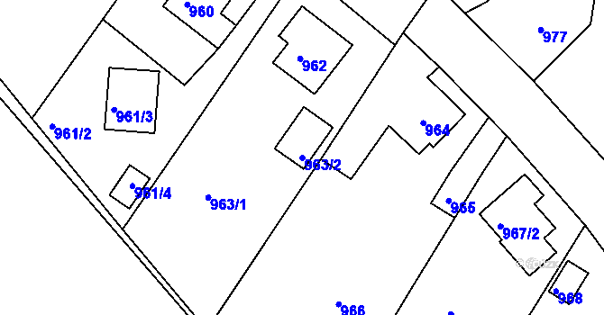 Parcela st. 963/2 v KÚ Kolovraty, Katastrální mapa
