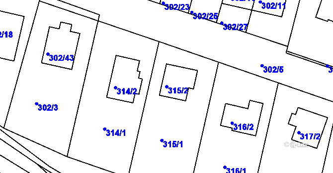 Parcela st. 315/2 v KÚ Kolovraty, Katastrální mapa