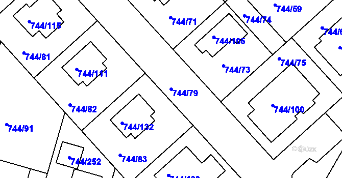 Parcela st. 744/79 v KÚ Kolovraty, Katastrální mapa