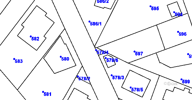 Parcela st. 578/4 v KÚ Kolovraty, Katastrální mapa