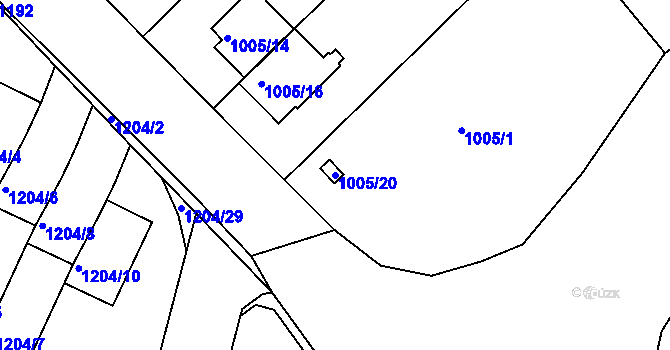 Parcela st. 1005/20 v KÚ Kolovraty, Katastrální mapa