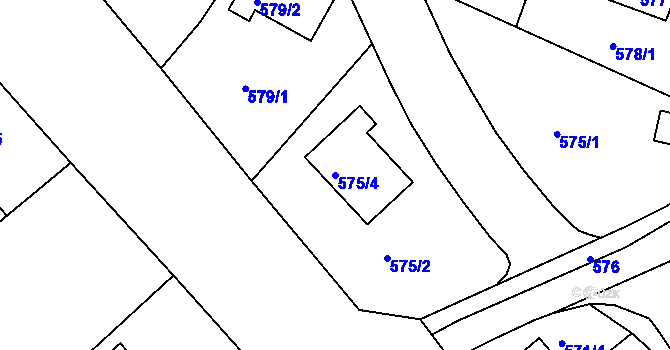 Parcela st. 575/4 v KÚ Kolovraty, Katastrální mapa