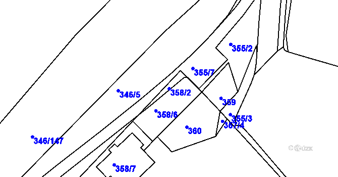 Parcela st. 358/2 v KÚ Kolovraty, Katastrální mapa