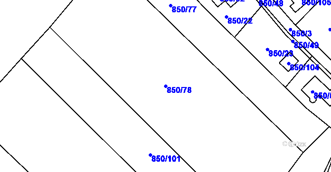Parcela st. 850/78 v KÚ Kolovraty, Katastrální mapa