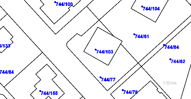 Parcela st. 744/103 v KÚ Kolovraty, Katastrální mapa