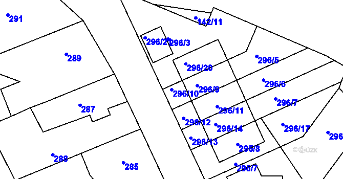 Parcela st. 296/10 v KÚ Kolovraty, Katastrální mapa