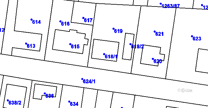 Parcela st. 618/1 v KÚ Kolovraty, Katastrální mapa