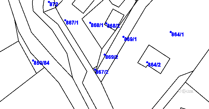 Parcela st. 869/2 v KÚ Kolovraty, Katastrální mapa