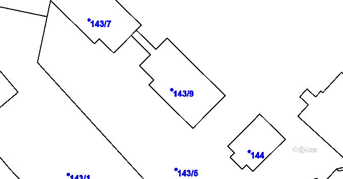 Parcela st. 143/9 v KÚ Kolovraty, Katastrální mapa