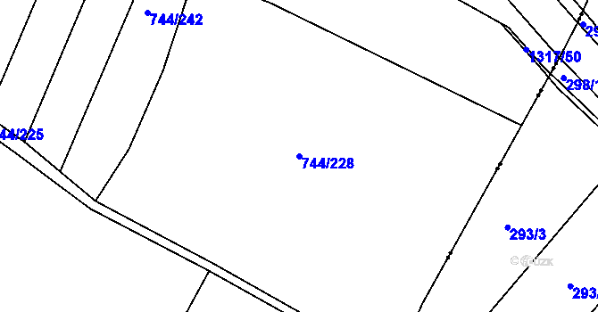 Parcela st. 744/228 v KÚ Kolovraty, Katastrální mapa