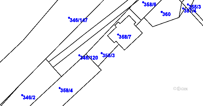 Parcela st. 358/3 v KÚ Kolovraty, Katastrální mapa