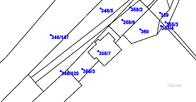 Parcela st. 358/7 v KÚ Kolovraty, Katastrální mapa