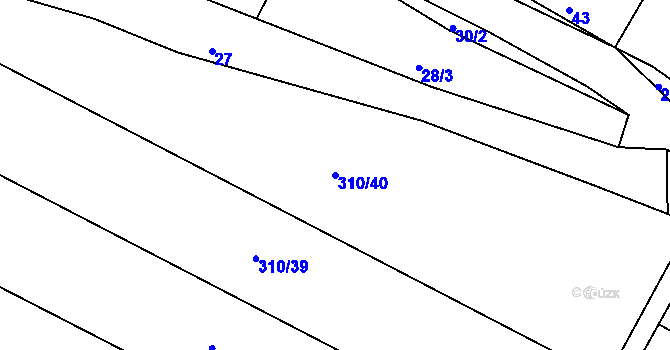 Parcela st. 310/40 v KÚ Kolovraty, Katastrální mapa
