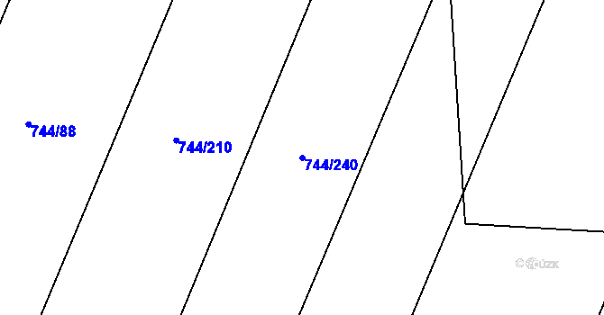 Parcela st. 744/240 v KÚ Kolovraty, Katastrální mapa