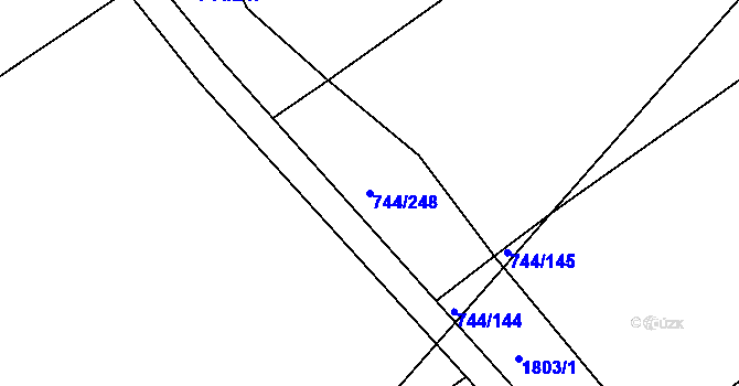 Parcela st. 744/248 v KÚ Kolovraty, Katastrální mapa