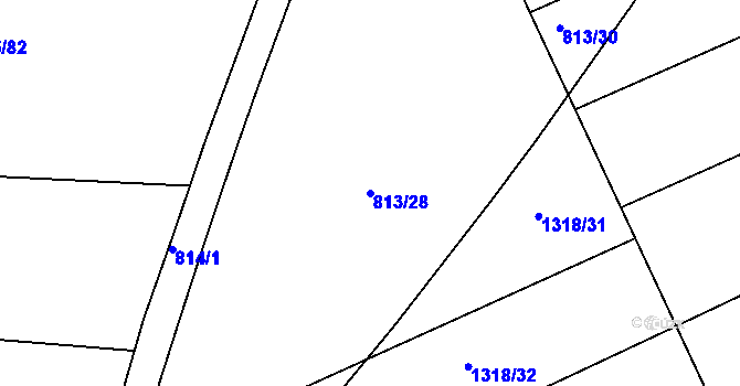 Parcela st. 813/28 v KÚ Kolovraty, Katastrální mapa