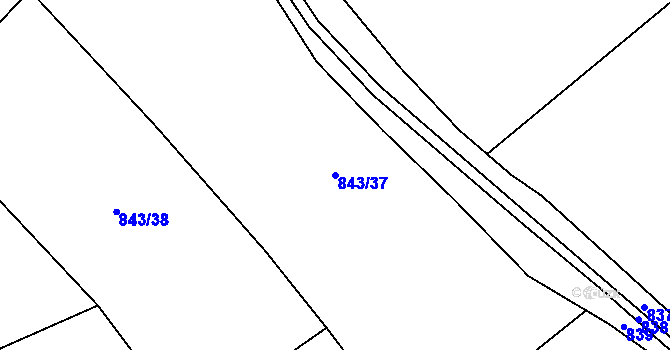 Parcela st. 843/37 v KÚ Kolovraty, Katastrální mapa