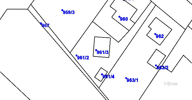 Parcela st. 961/3 v KÚ Kolovraty, Katastrální mapa