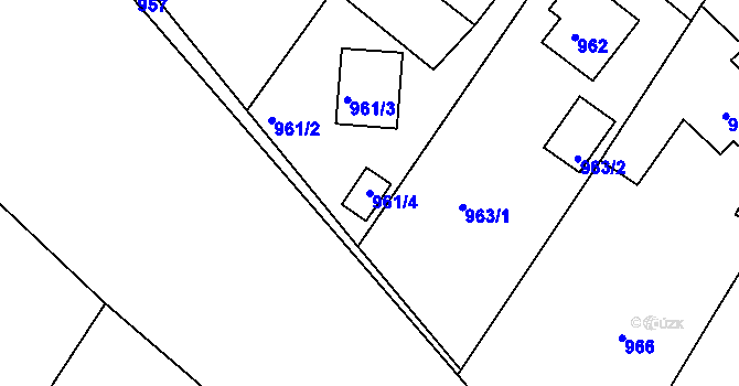 Parcela st. 961/4 v KÚ Kolovraty, Katastrální mapa