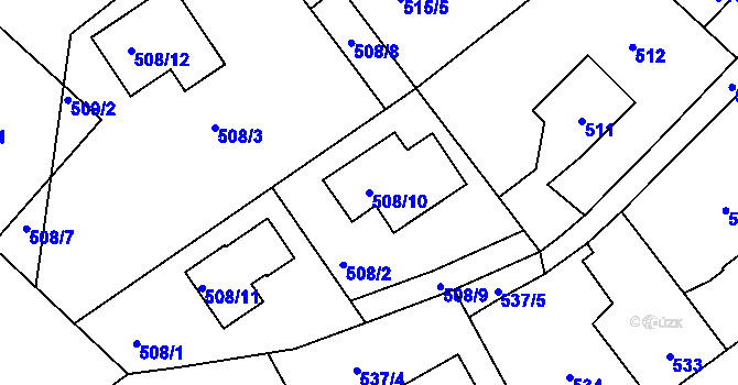 Parcela st. 508/10 v KÚ Kolovraty, Katastrální mapa
