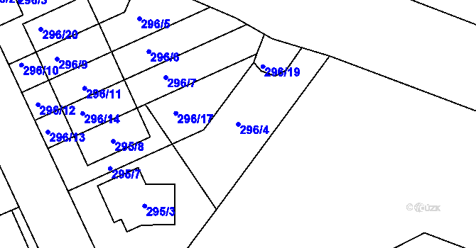 Parcela st. 296/4 v KÚ Kolovraty, Katastrální mapa
