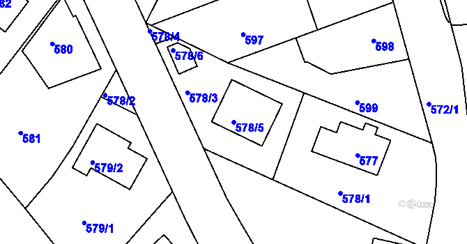 Parcela st. 578/5 v KÚ Kolovraty, Katastrální mapa