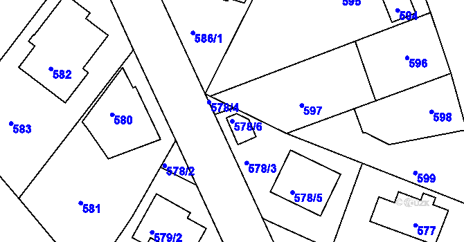 Parcela st. 578/6 v KÚ Kolovraty, Katastrální mapa