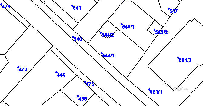 Parcela st. 544/1 v KÚ Kolovraty, Katastrální mapa