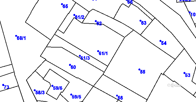 Parcela st. 61/1 v KÚ Kolovraty, Katastrální mapa
