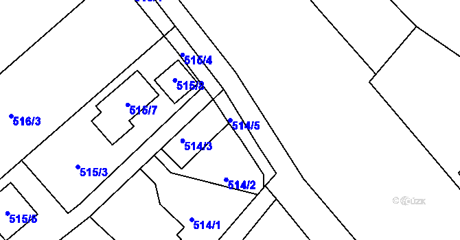 Parcela st. 514/5 v KÚ Kolovraty, Katastrální mapa