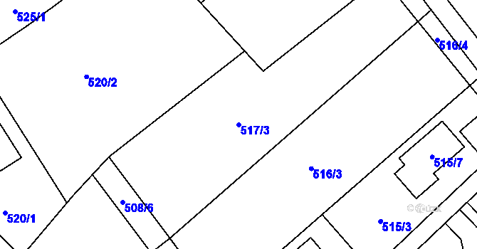 Parcela st. 517/3 v KÚ Kolovraty, Katastrální mapa