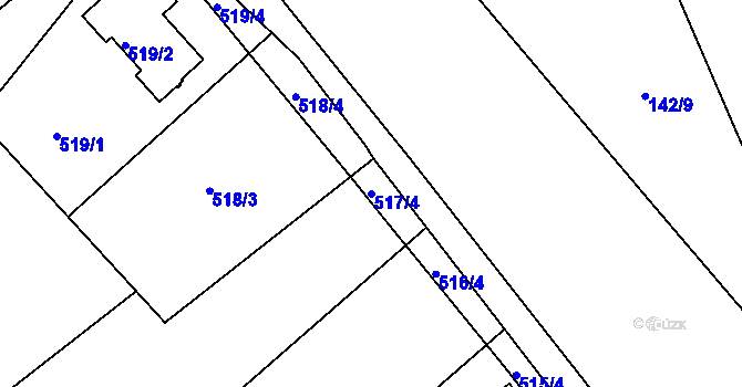 Parcela st. 517/4 v KÚ Kolovraty, Katastrální mapa