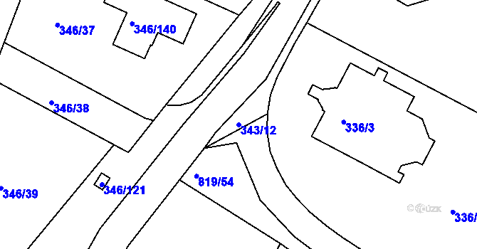 Parcela st. 343/12 v KÚ Kolovraty, Katastrální mapa