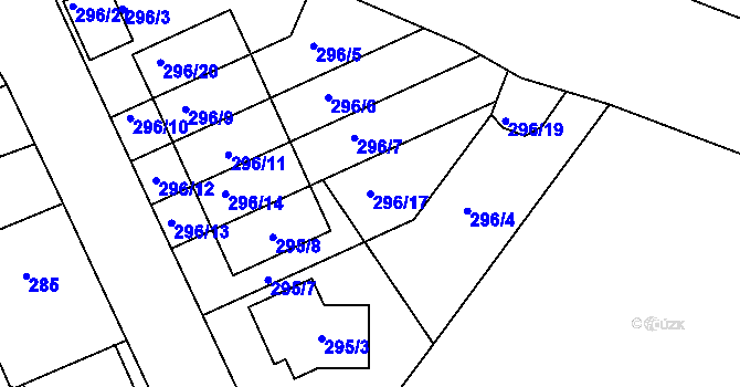 Parcela st. 296/17 v KÚ Kolovraty, Katastrální mapa
