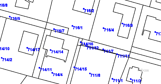 Parcela st. 714/16 v KÚ Kolovraty, Katastrální mapa