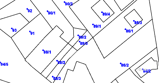 Parcela st. 89/3 v KÚ Kolovraty, Katastrální mapa